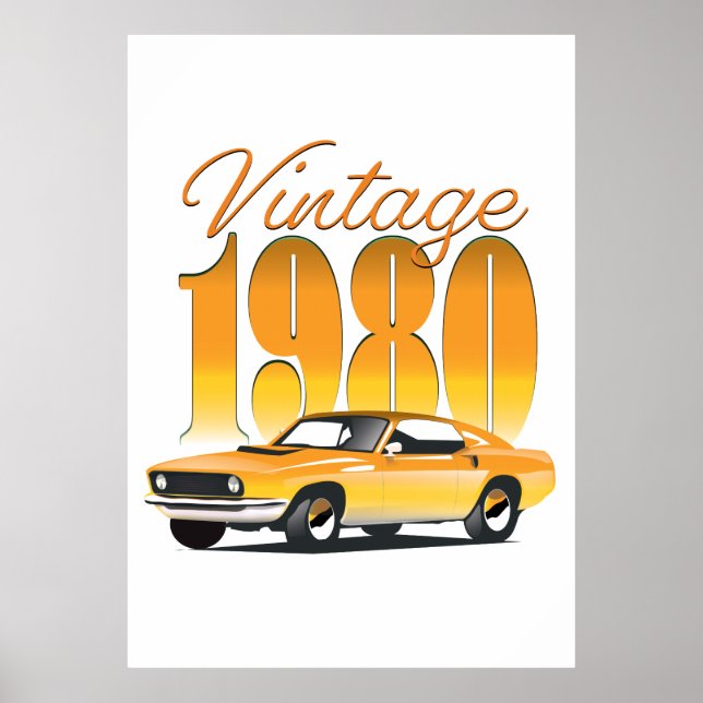 Poster Vintage 1980 - Carro Retroativo (Frente)