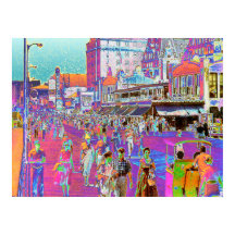 Vintage 50s Atlantic City Boardwalk Retro Popart