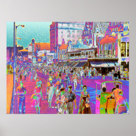 Pôster Vintage 50s Atlantic City Boardwalk Retro Popart