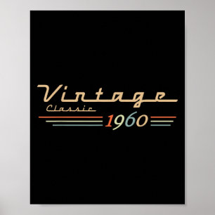 Poster Vintage 65th Birthday Decorations Vintage 1960 65