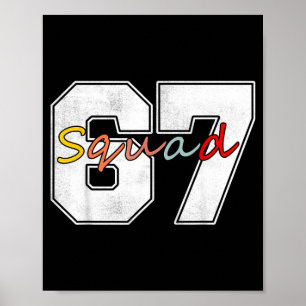Poster Vintage 67 Números 6 7 Meme de Rot de Cérebro Engr