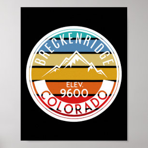Poster Vintage 70s 80s Breckenridge Colorado Montanhas Ro