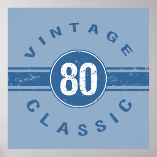 Pôster Vintage 80 Birthday