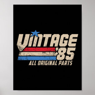 Poster Vintage 85 Retro 40º Aniversário Top Para Homens 1