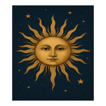 Vintage 90s Celestial Sun