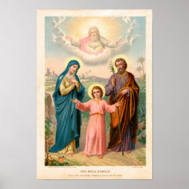 Poster vintage a família sagrada, Jesus cristo, Josef, Ma