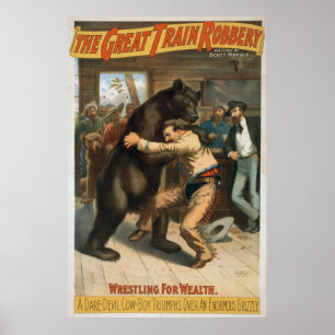Pôster Vintage a grande extorsão do trem
