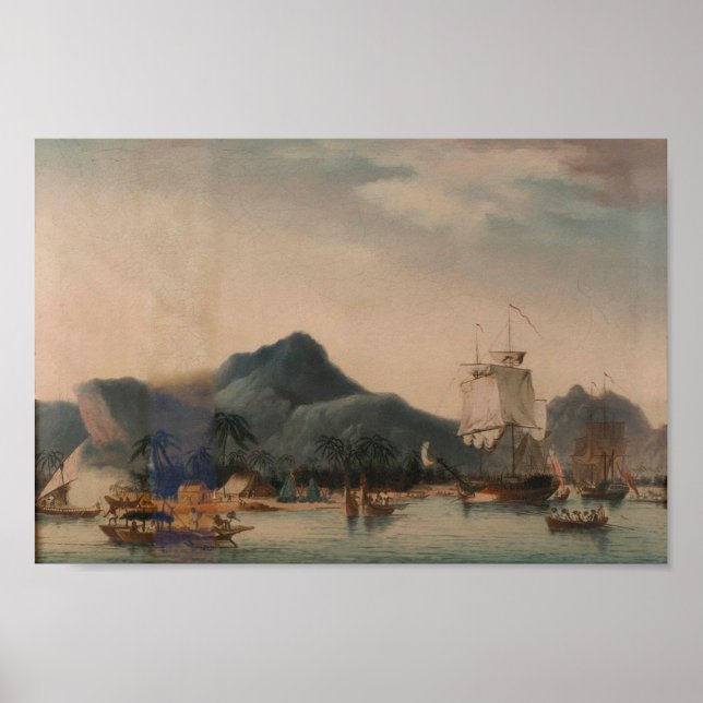 Poster Vintage A Resolução e Descoberta do Havaí (Frente)