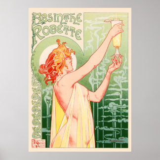 Poster Vintage Absinthe Robette por Alphonse Mucha