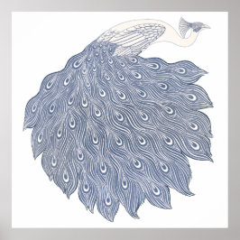 Poster Vintage abstrato pavão
