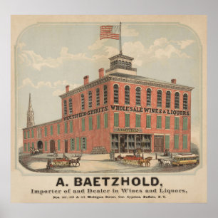 Poster Vintage Ad Of August Baetzhold, Wines & Liquiors