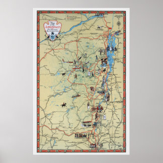 Poster Vintage Adirondacks - 1929