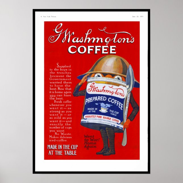 Poster Vintage Advertisement 1919 Café (Frente)