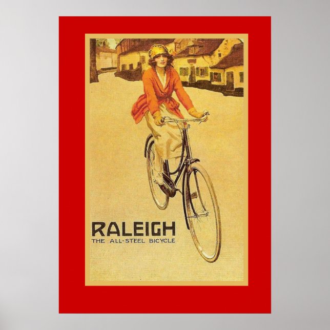 Poster Vintage Advertisement, Bicicletas Raleigh (Frente)
