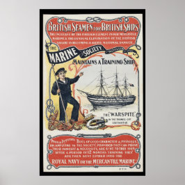 Pôster Vintage Advertisement for British Seamen NMaritime