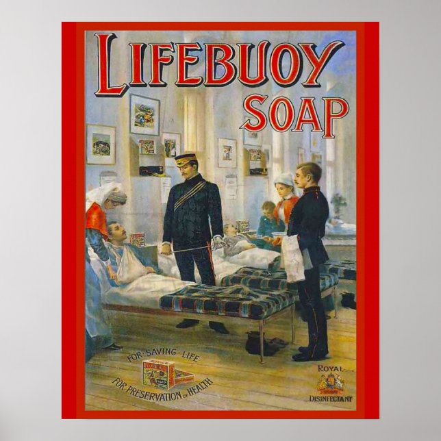Pôster Vintage Advertisement, Lifebuoy Soap (Frente)