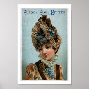 Poster Vintage Advertising Old Burdock Blood Bitter Beer