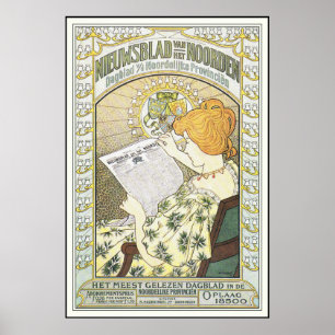 Pôster Vintage Advertising Poster: Jornal Holandês