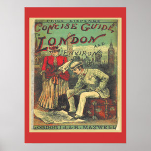 Poster Vintage Advertising Viagem Guide to London England