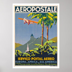 Poster Vintage Aeropostale Viagem
