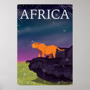 Poster vintage Africano de Grandes Gatos