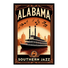 Vintage Alabama Jazz RiverPoster