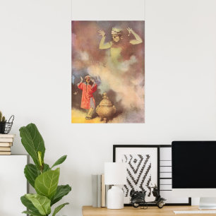 Poster Vintage Aladdin e o Genie da Lâmpada, Godwin