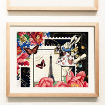 Vintage Alice no Coelho Branco da Maravilha