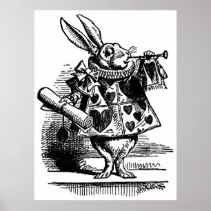 Pôster Vintage Alice no coelho branco do país das