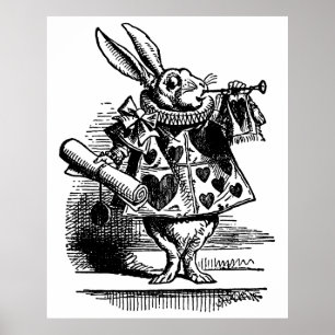 Pôster Vintage Alice no coelho branco do país das