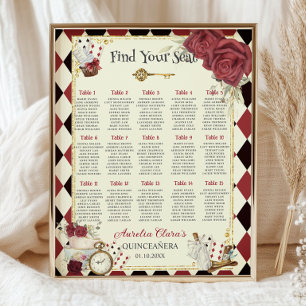 Poster Vintage Alice no País das Maravilhas Assento Flora