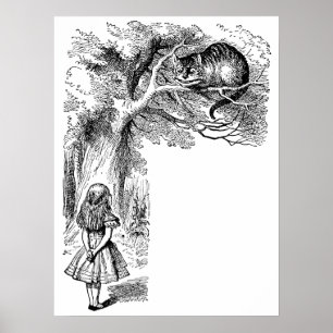 Pôster Vintage Alice no País das Maravilhas, Cheshire Cat