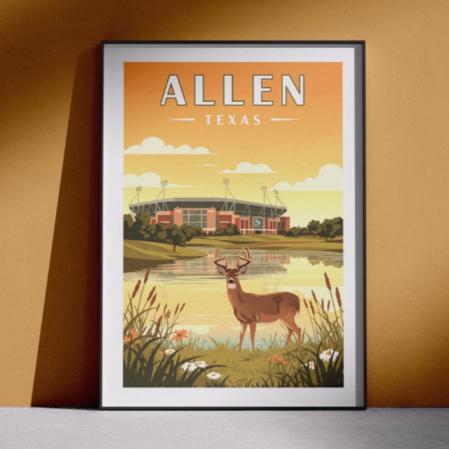 Poster Vintage Allen Texas (Criador carregado)