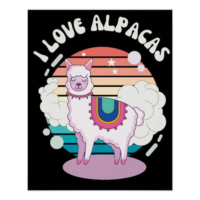Pôster vintage alpacas (Frente)