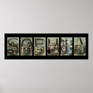 Pôster Vintage - Alphabet - Letra Name Art