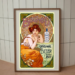 Poster vintage Alphonse Mucha Art Nouveau