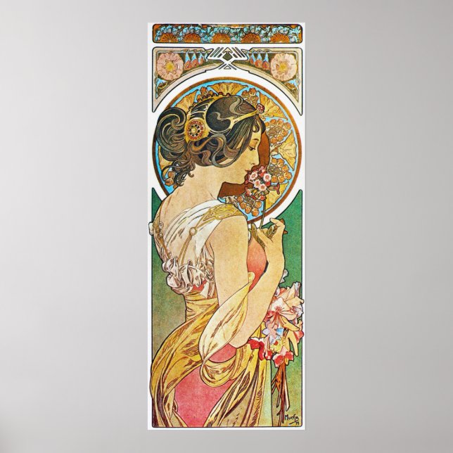 Poster vintage Alphonse Mucha Art Nouveau (Frente)