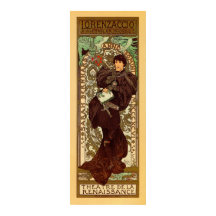 Vintage Alphonse Mucha Lorenzaccio banner vertical