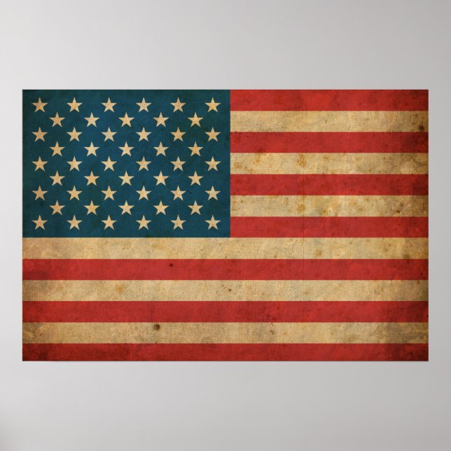 Pôster Vintage America Flag (Frente)