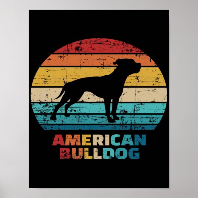 Poster Vintage American Buldogue (Frente)