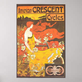 Pôster Vintage American Crescent Cycle Ad - GORGEOUS