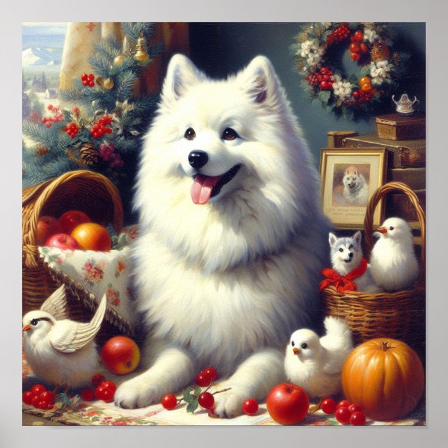 Poster Vintage American Eskimo Painting (Frente)