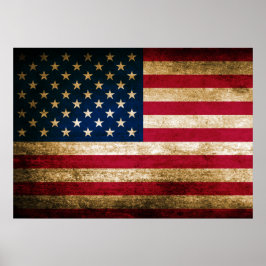 Pôster Vintage American Flag