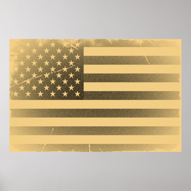 Pôster Vintage American Flag (Frente)