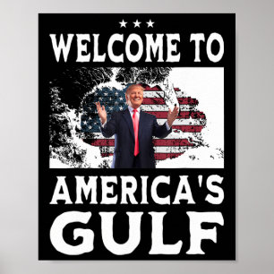 Poster Vintage American Flag Bem-vindo ao Golfo da Améric