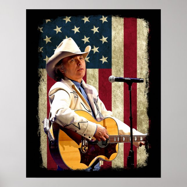 Poster Vintage American Flag Dwight Yoakam Legend.png (Frente)
