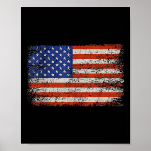 Poster Vintage American Flag Memorial Day Veteranos