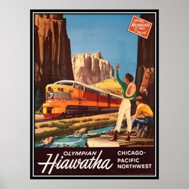 Poster Vintage American Rail, EUA - (Frente)