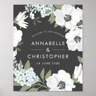 Poster Vintage Anemone Wedding Welcome