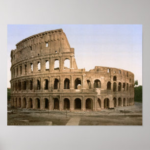 Poster Vintage anfiteatro de Roma, Italia, Colosseum